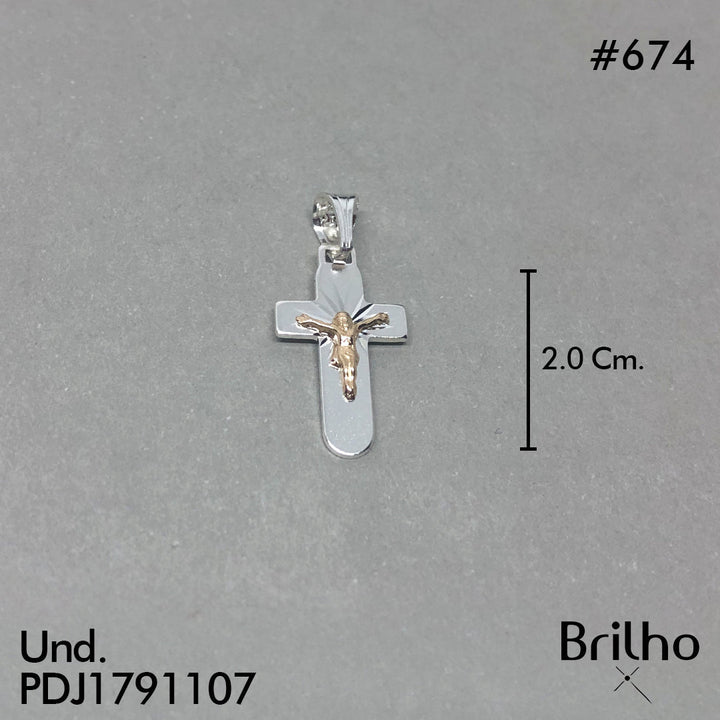 CDJ0674 DIJE CRISTO PEQUE„O ORO PLATA