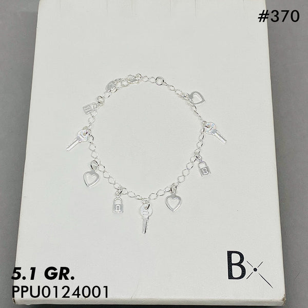 T9N370 PULSERA CORAZON, LLAVE Y CANDADO
