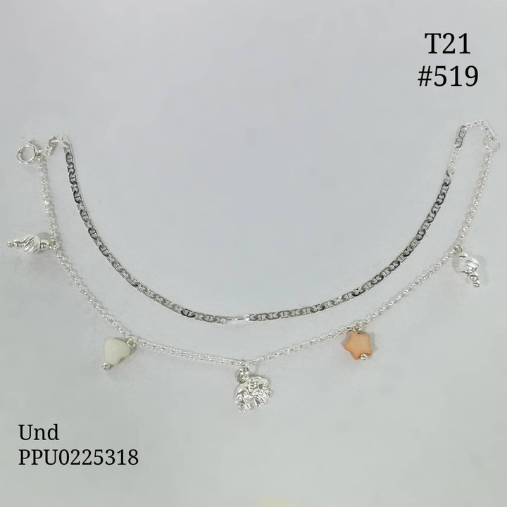 T21N519 PULSERA ESTRELLA, CORAZîN Y DIJE ELEFANTE