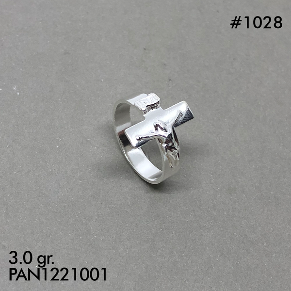 CAN1028-5 SIN TALLA ANILLO CRISTO LISO SOLO PLATA