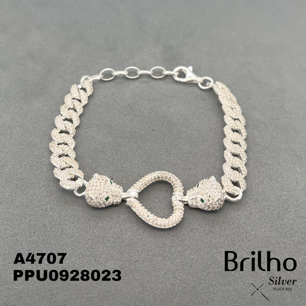 A4707 PULSERA CORAZON Y LEON MICROCIRCON
