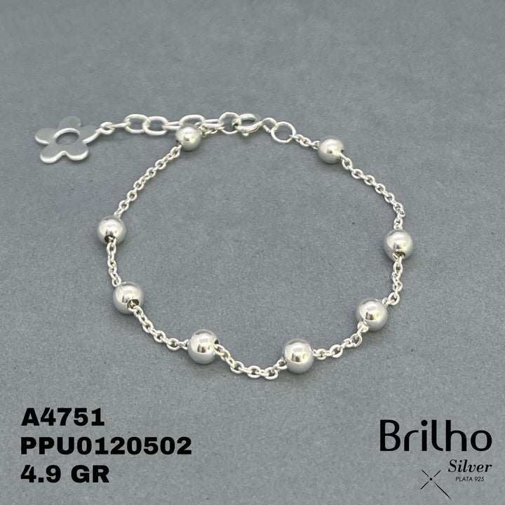 A4751 PULSERA BALINES Y FLOR