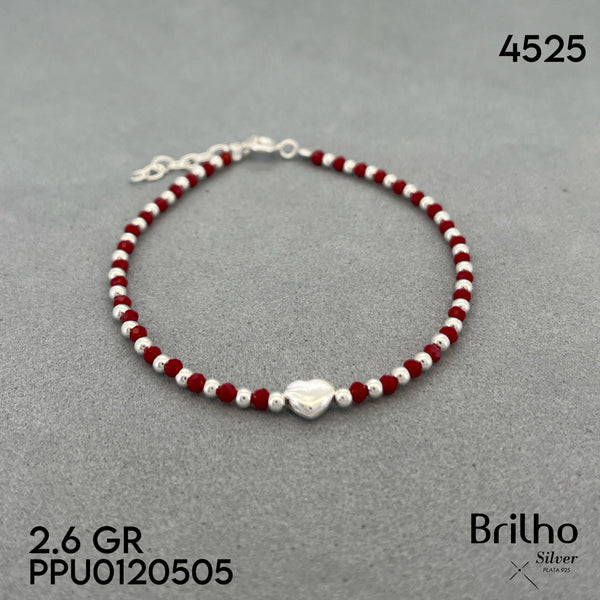 T29N041 PULSERA CORAZîN Y BALINES ROJA