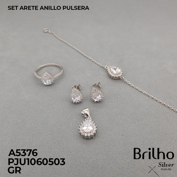 A5376 SET ARETE PULSERA Y  ANILLO