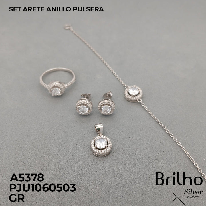 A5378 SET ARETE PULSERA Y  ANILLO