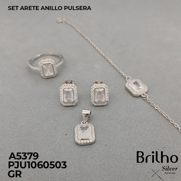 A5379 SET ARETE PULSERA Y  ANILLO