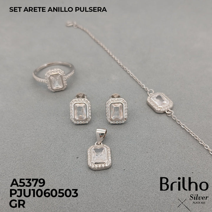 A5379 SET ARETE PULSERA Y  ANILLO