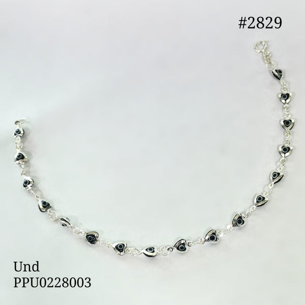 2829 PULSERA OJO TURCO MINI CORAZîN NEGRO