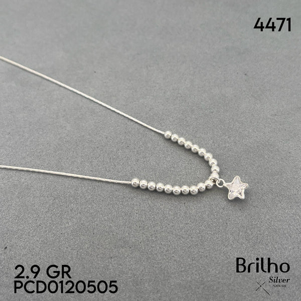 A6069 CADENA BALINES Y ESTRELLA EN CRISTAL