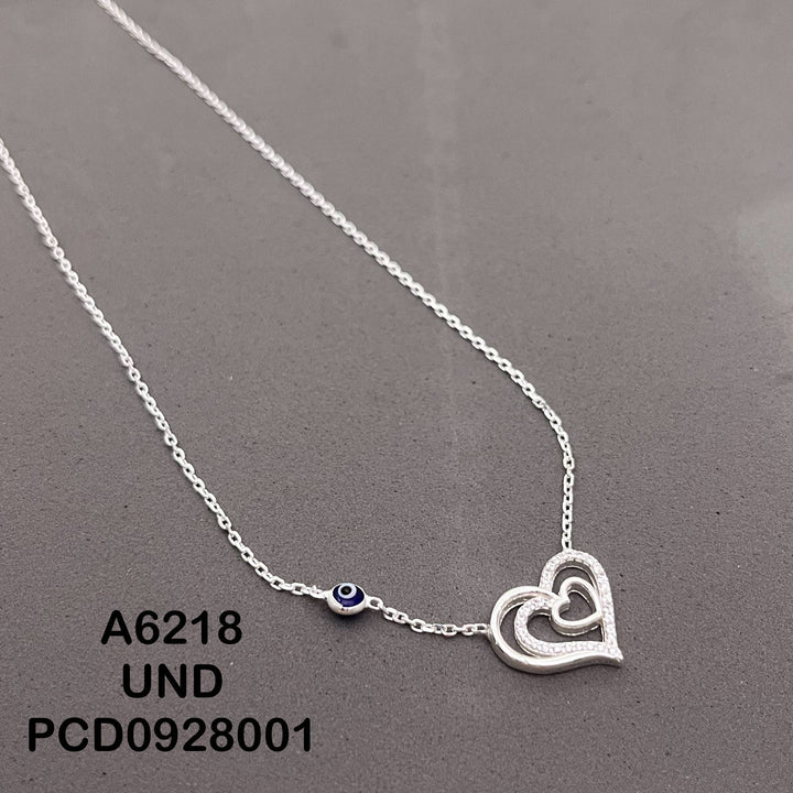 A6218 CADENA CORAZON MICROCIRCON OJO TURCO