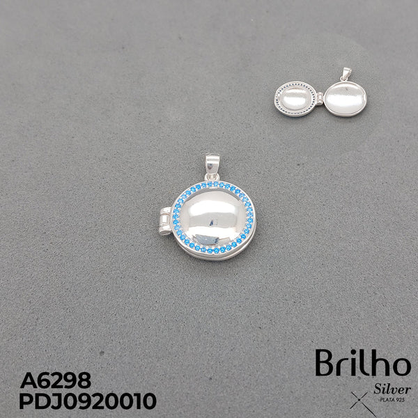 A6298 DIJE RELICARIO REDONDO MICROCIRCON