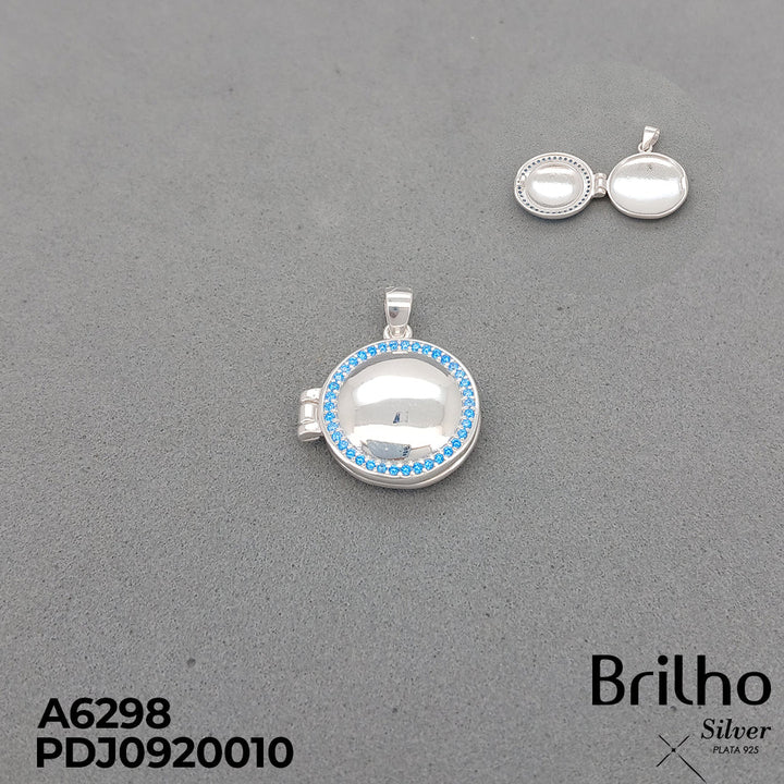 A6298 DIJE RELICARIO REDONDO MICROCIRCON