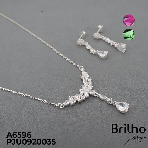 A6596 JUEGO ESPECIAL FLOR GOTA MICROCIRCON