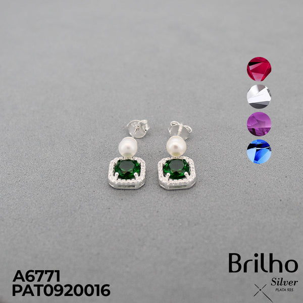 A6771 ARETE PERLA CUADRO MICROCIRCON