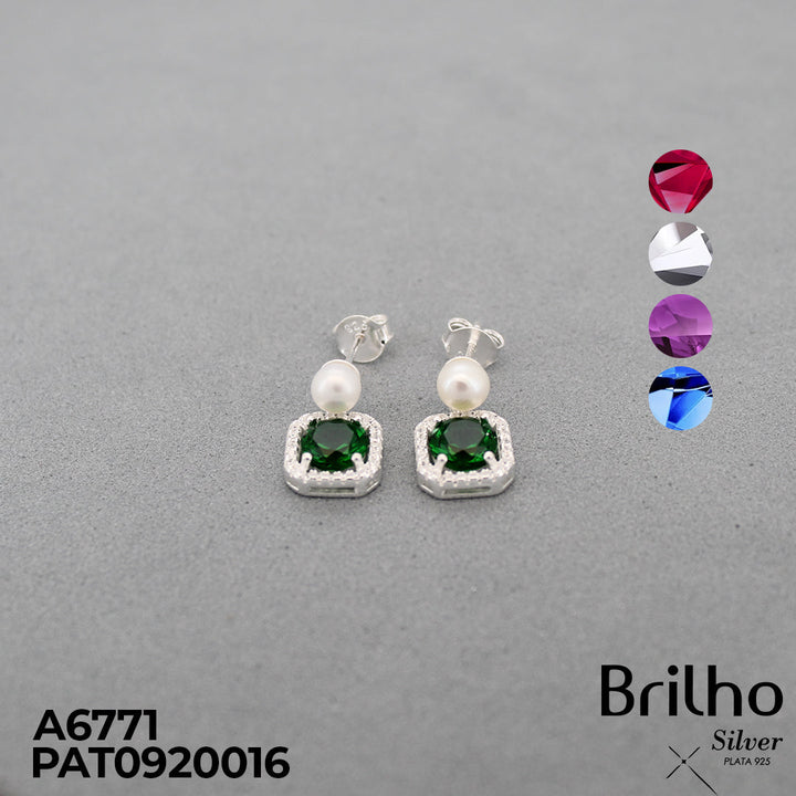 A6771 ARETE PERLA CUADRO MICROCIRCON