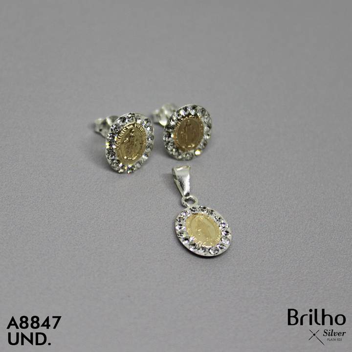 T1N081 JUEGO MILAGROSA TOPO ORO PLATA