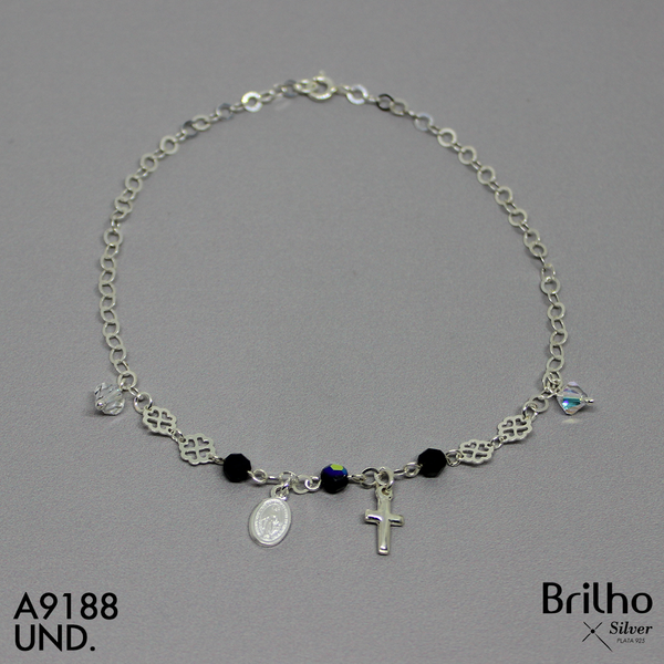 T7N113 TOBILLERA MURANO, CRUZ Y MILAGROSA