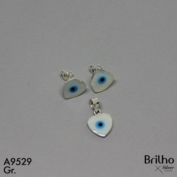 T1N023 JUEGO  CORAZON OJO TURCO