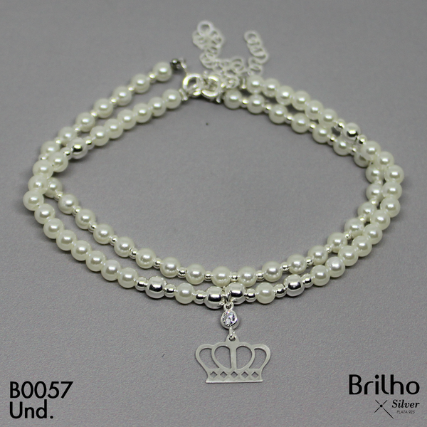 T28N541 PULSERA PERLAS DIJE CORONA
