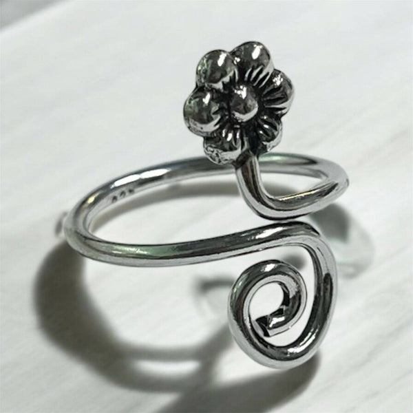 CAN0001 ANILLO FALANGE FLOR ENVEJECIDO