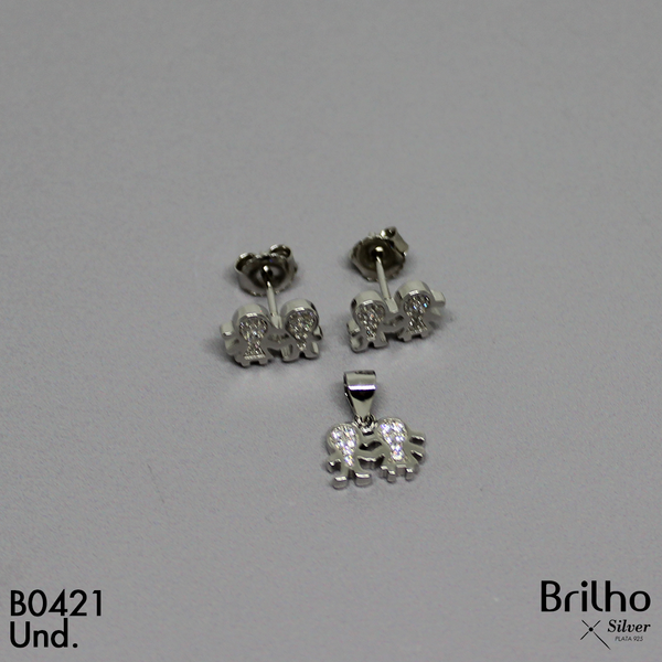 T1N280 JUEGO NI„O Y NI„A MICROCIRCON RODIO