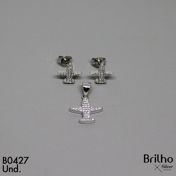 T1N288  JUEGO AVION MICROCIRCON RODIO