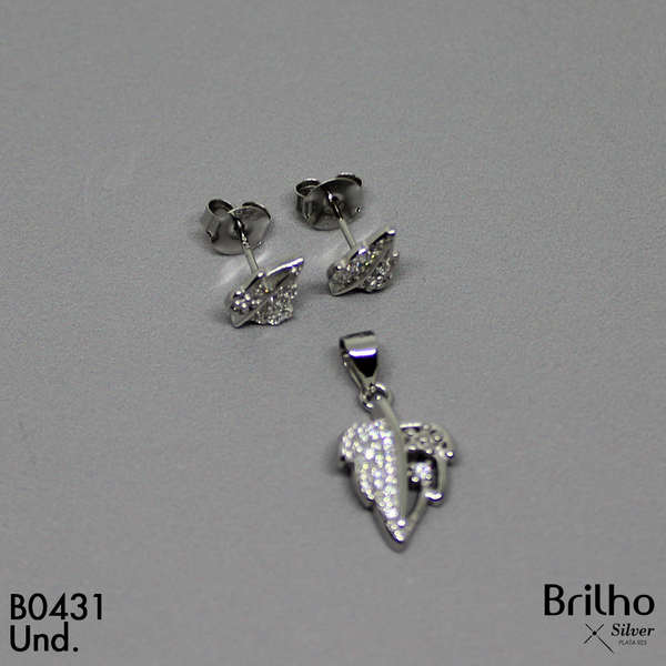 T1N183 JUEGO HOJA MICROCIRCON  RODIO