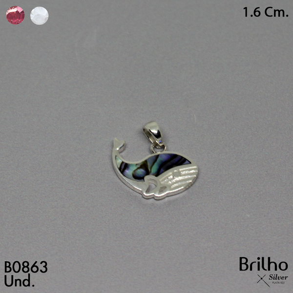 CDJ0616 DIJE BALLENA PIEDRA NçCAR