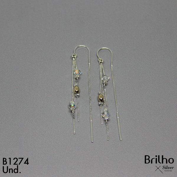 T12N028 ARETE LARGO BALêN ARROZ ORO PLATA